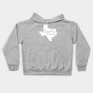 TX Locally Grown (white on color) Girls Kids Hoodie